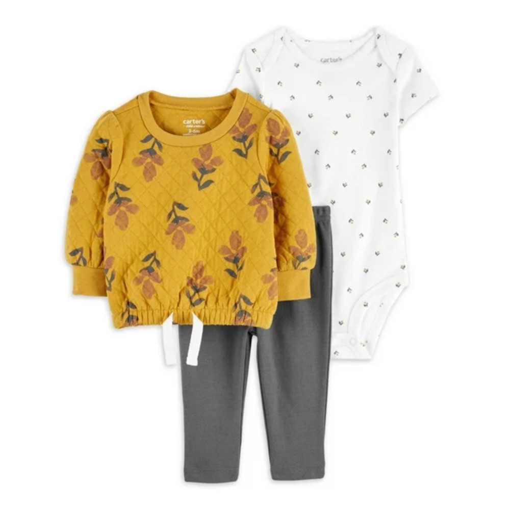 Carter's Baby Girl Outfit Set, 3-Piece NWT Sweatpants, Bodysuit, Sweatshirt NWT